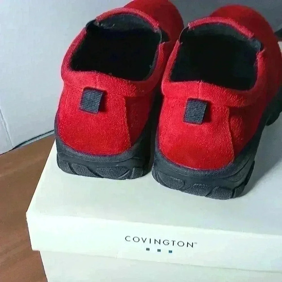 Covington Safari Red Suede Slip On Comfort Clogs. Size 6½M - Picture 3 of 6